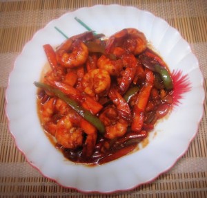 Sweet and sour shrimps